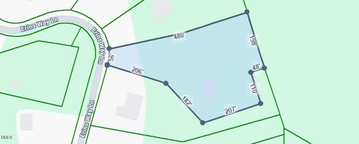 Lot measurements - 1105 Erins Way Lane, Raleigh, NC 27614