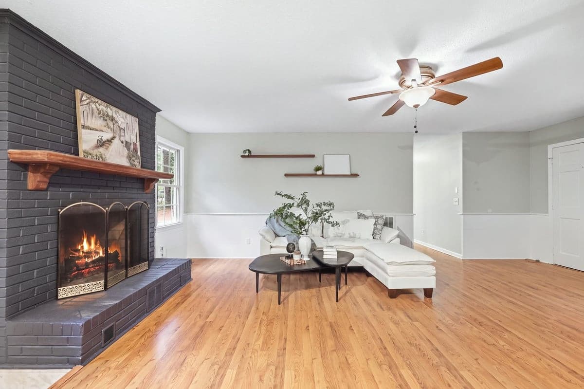 Living Room Fireplace - 212 Long Street, Fuquay Varina, NC 27526
