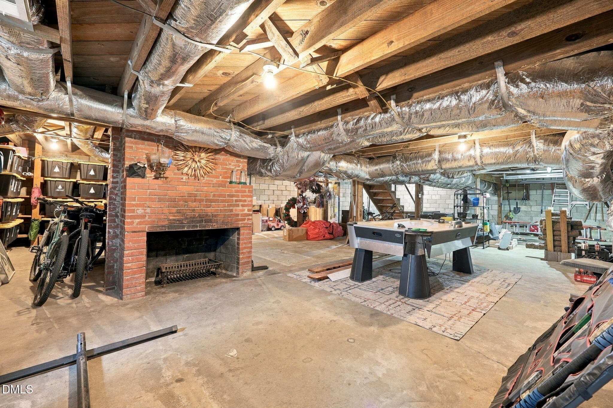 basement fireplace - 3887 Plainview Church Road, Angier, NC 27501