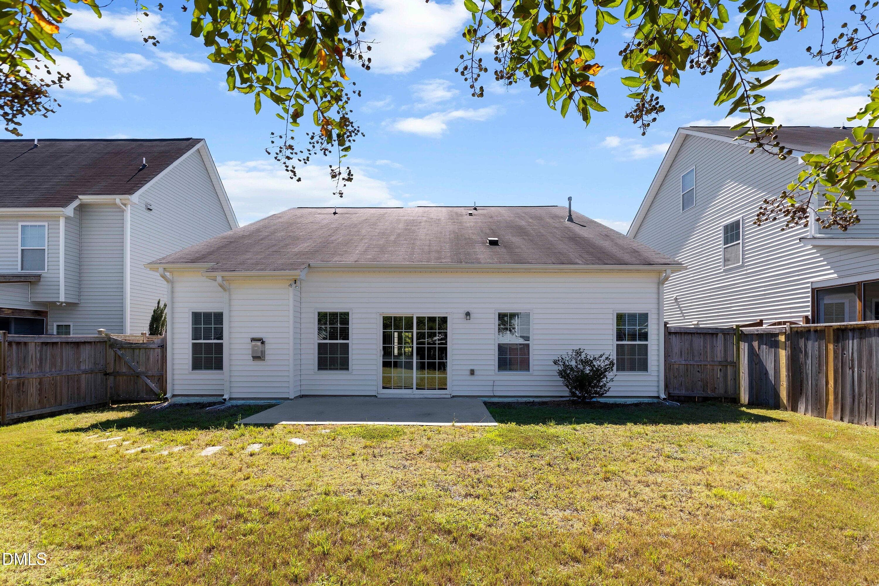 rear fenced yard and patio - 3912 Freemark Lane, Fuquay Varina, NC 27526