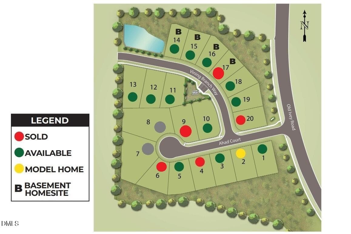 Lot Status Map - 717 Ahad Court, Apex, NC 27523
