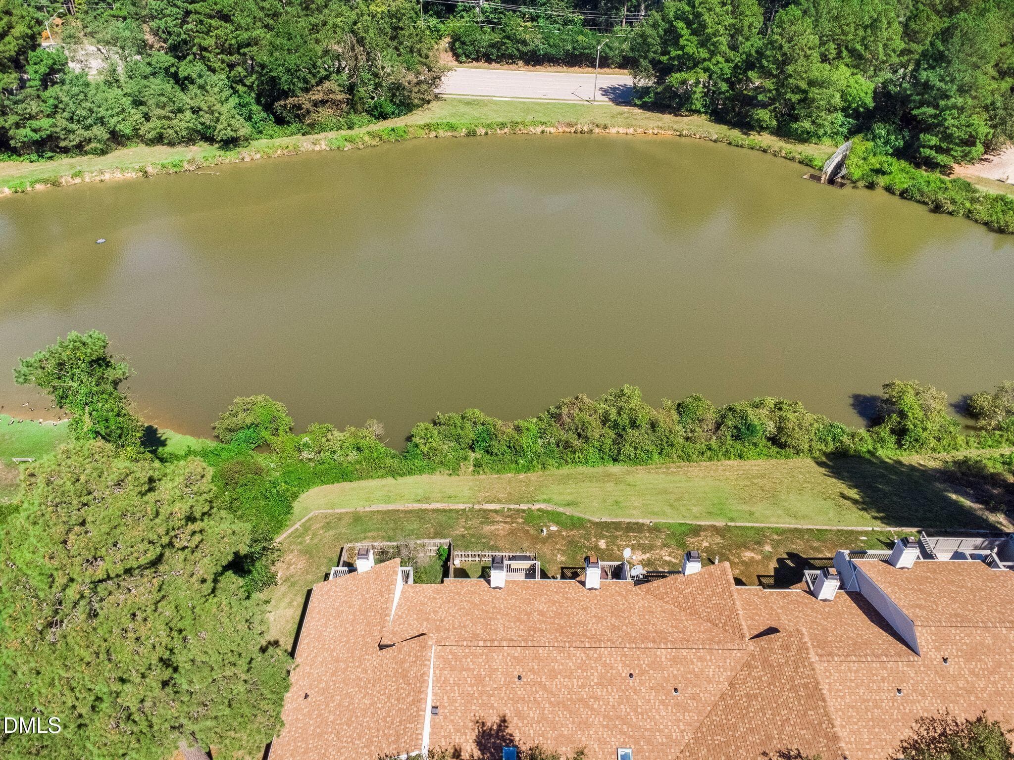 Pond Drone View - 3904 Summerwood Court, Raleigh, NC 27613