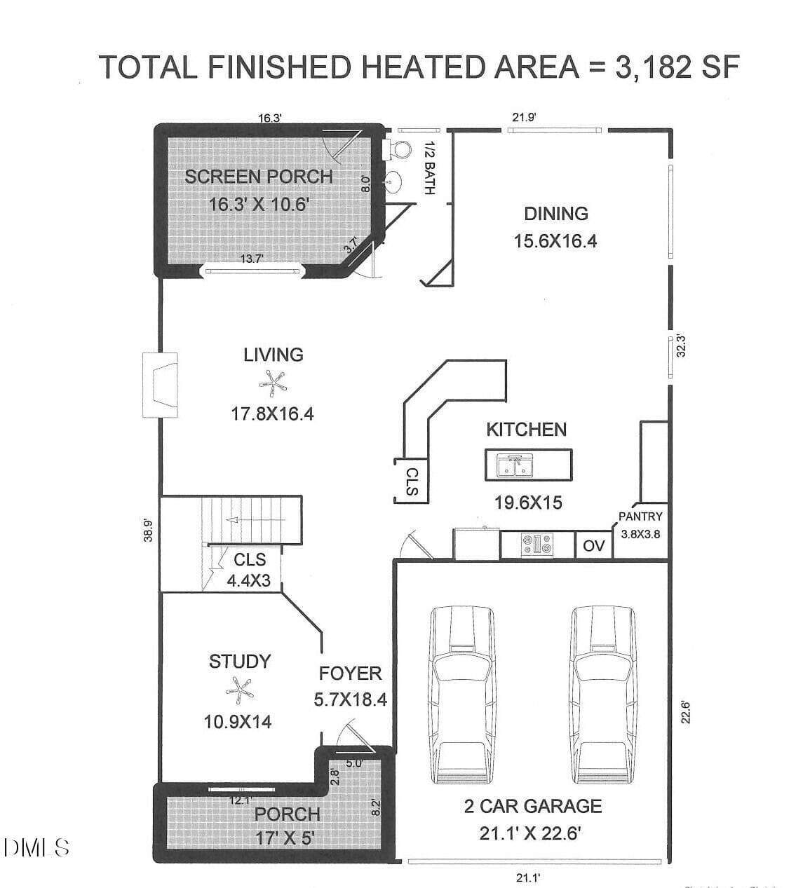 first floor floorplan photo - 2804 Lumber River Trail, Apex, NC 27502