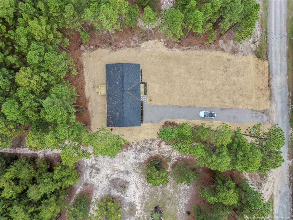 Much of the backyard is still wooded. - 350 Lakeview Lane, Cameron, NC 28326, Cameron