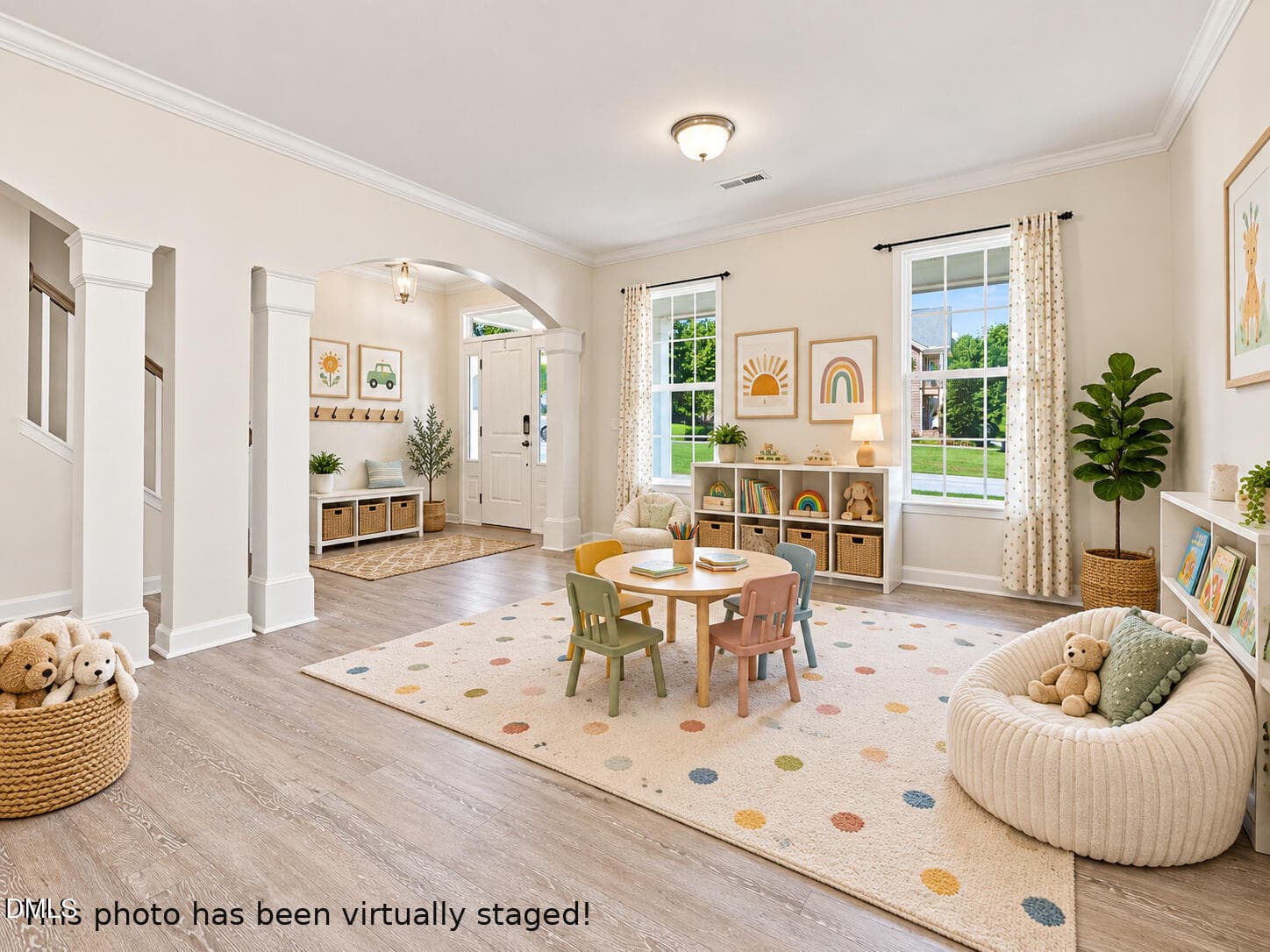 virtually staged playroom_view_1 - 8109 Fieldcrest Lane, Fuquay Varina, NC 27526