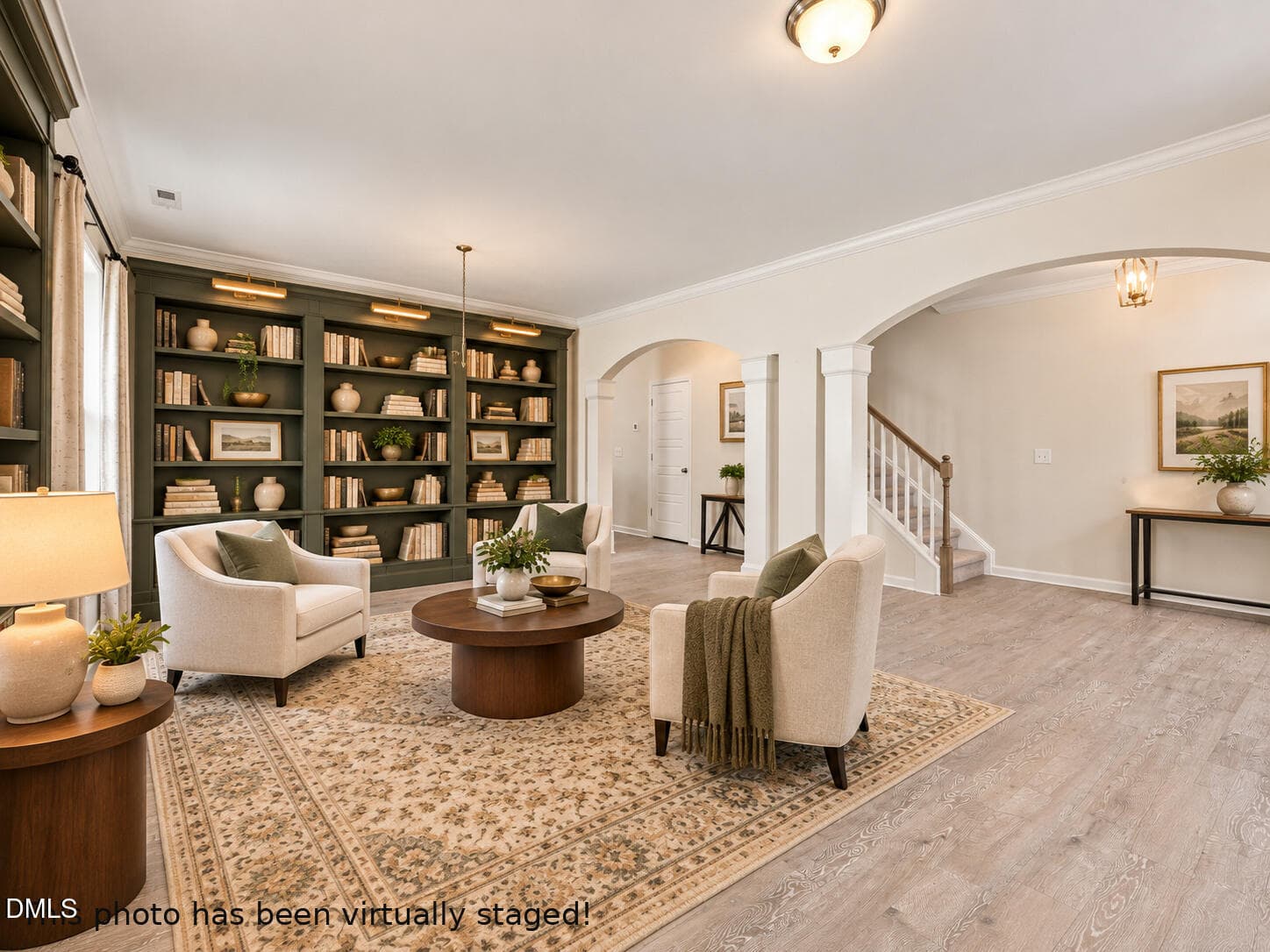 virtually staged library_view_2 - 8109 Fieldcrest Lane, Fuquay Varina, NC 27526