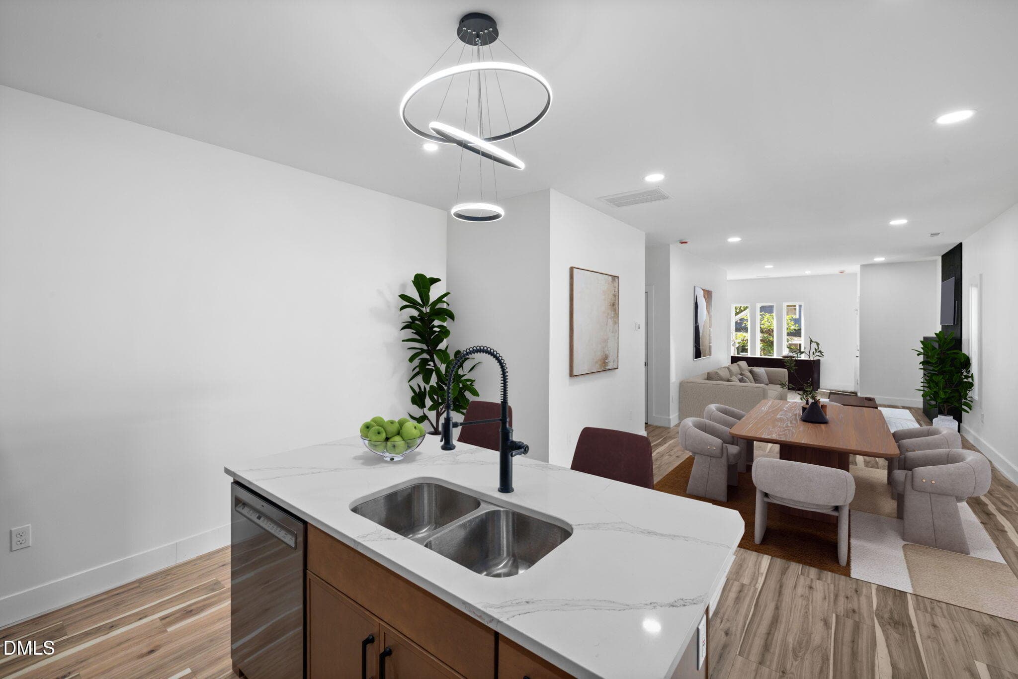 Virtually Staged Kitchen & Dining Area - 1101 Fairview Street, Durham, NC 27707