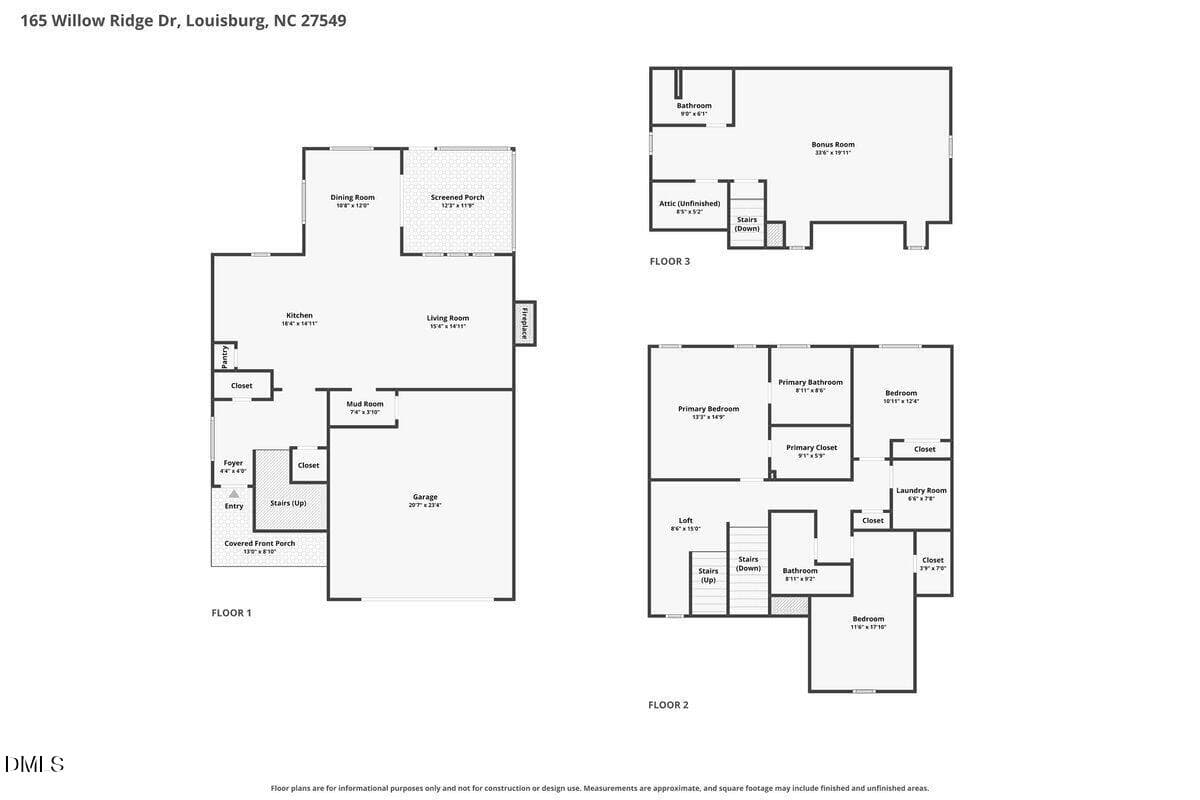 Combined Floorplan - 165 Willow Ridge Drive, Louisburg, NC 27549