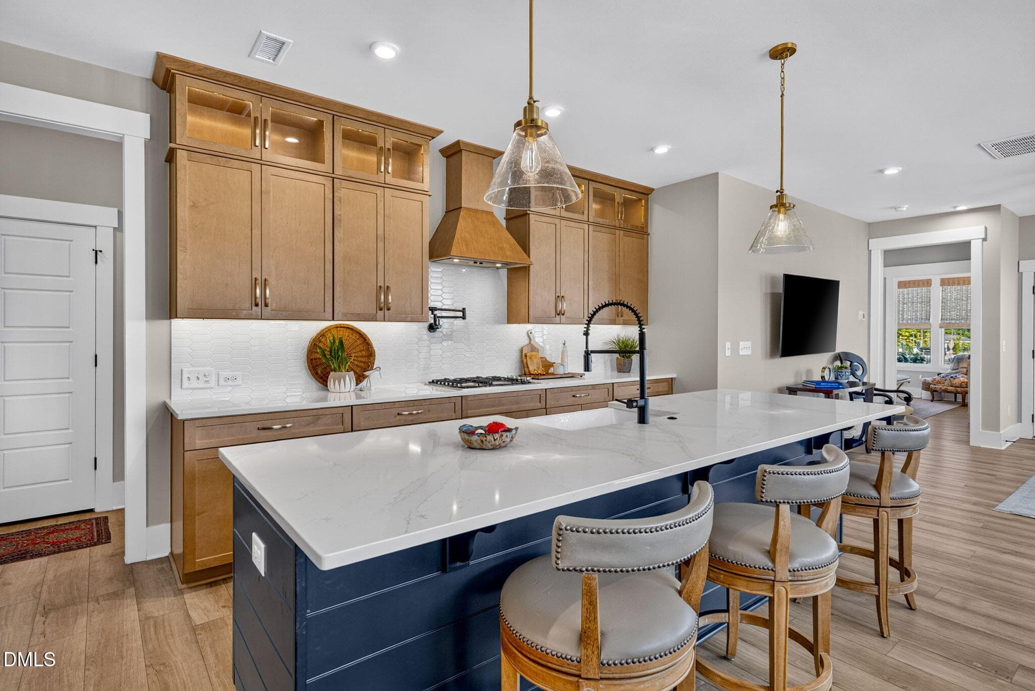 Custom Glass Cabinets with Strip Lights - 1100 Greatland Road, Durham, NC 27703
