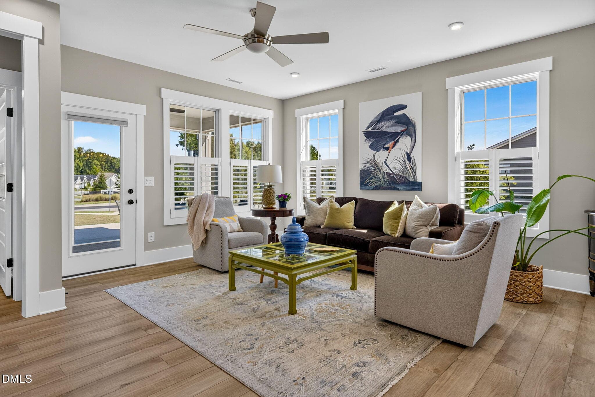 Plantation Shutters in Family Room - 1100 Greatland Road, Durham, NC 27703