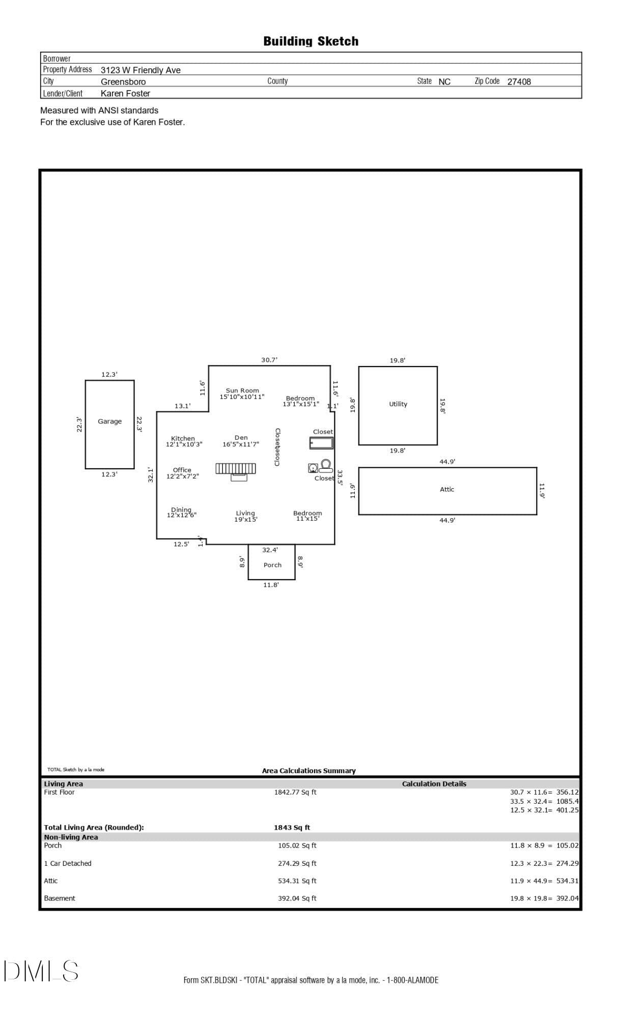 Floor Plan - 3123 W Friendly Avenue, Greensboro, NC 27408