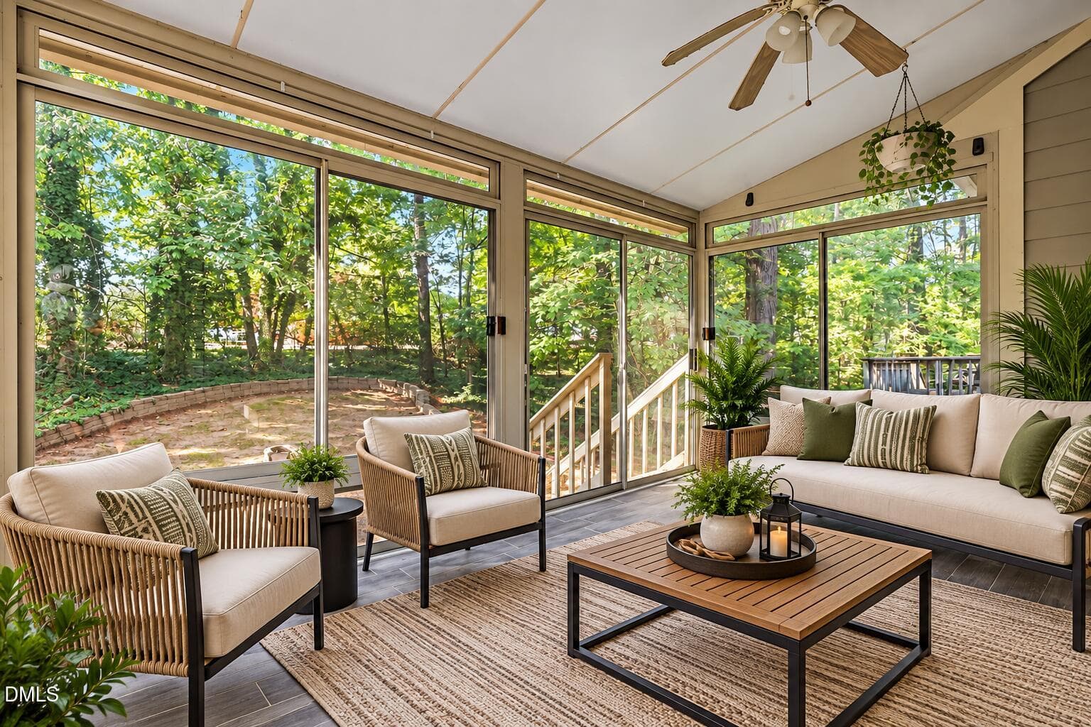 Virtually Staged Screened Porch for King - 106 Kingsley Woods Drive, Durham, NC 27703