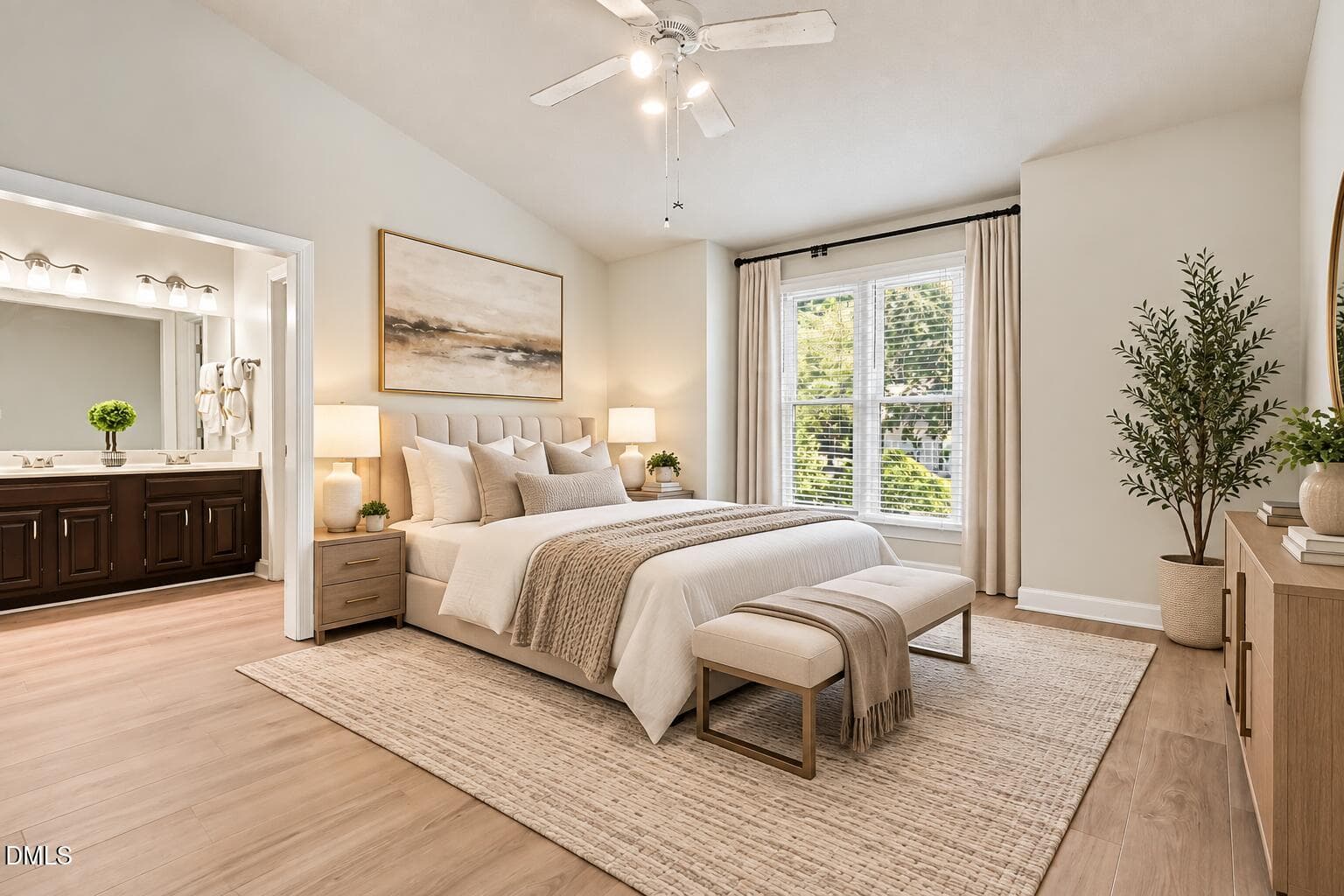 Virtually Staged Primary Bedroom - 106 Kingsley Woods Drive, Durham, NC 27703