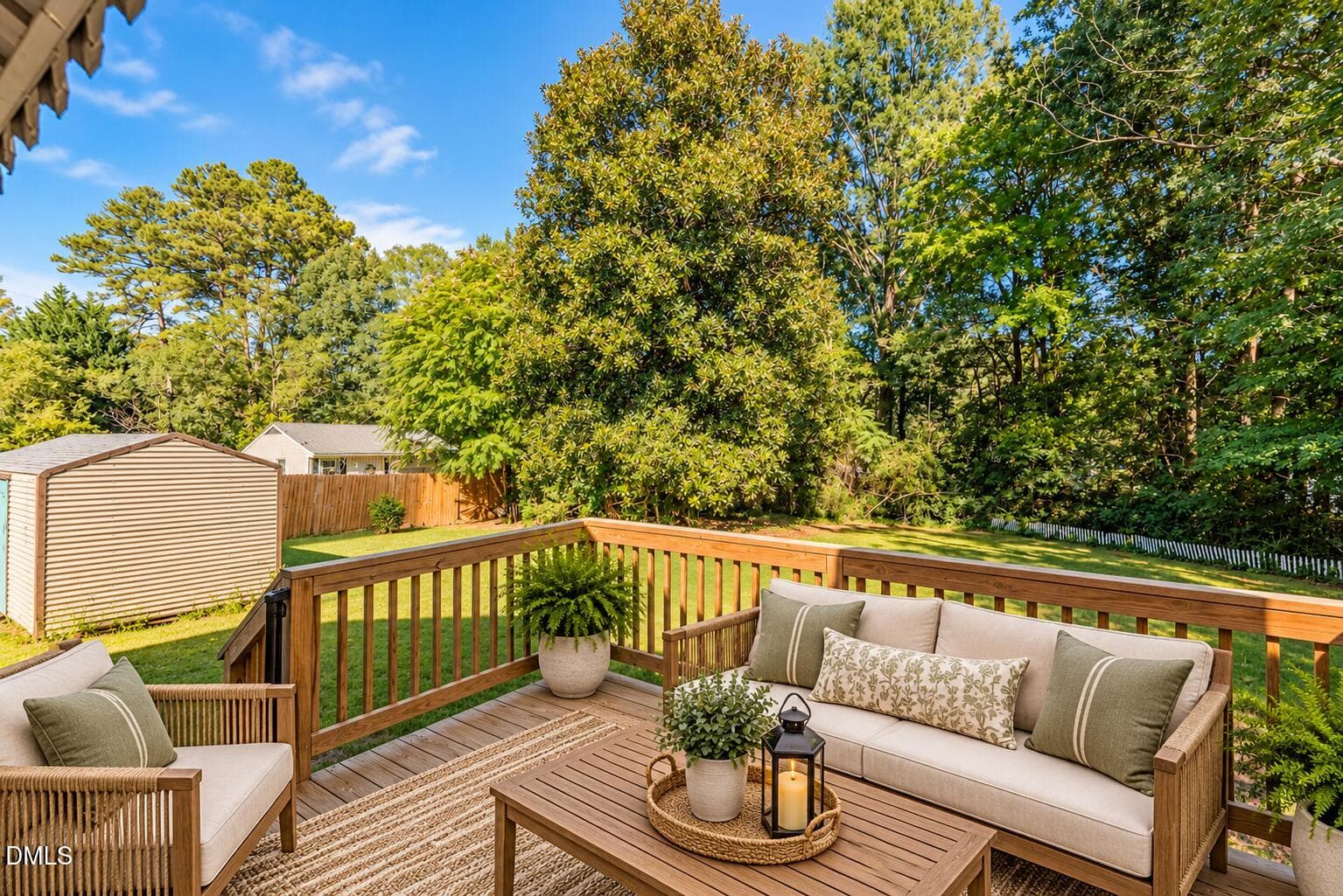 back deck virtually staged - 306 Owen Street, Gibsonville, NC 27249, Gibsonville