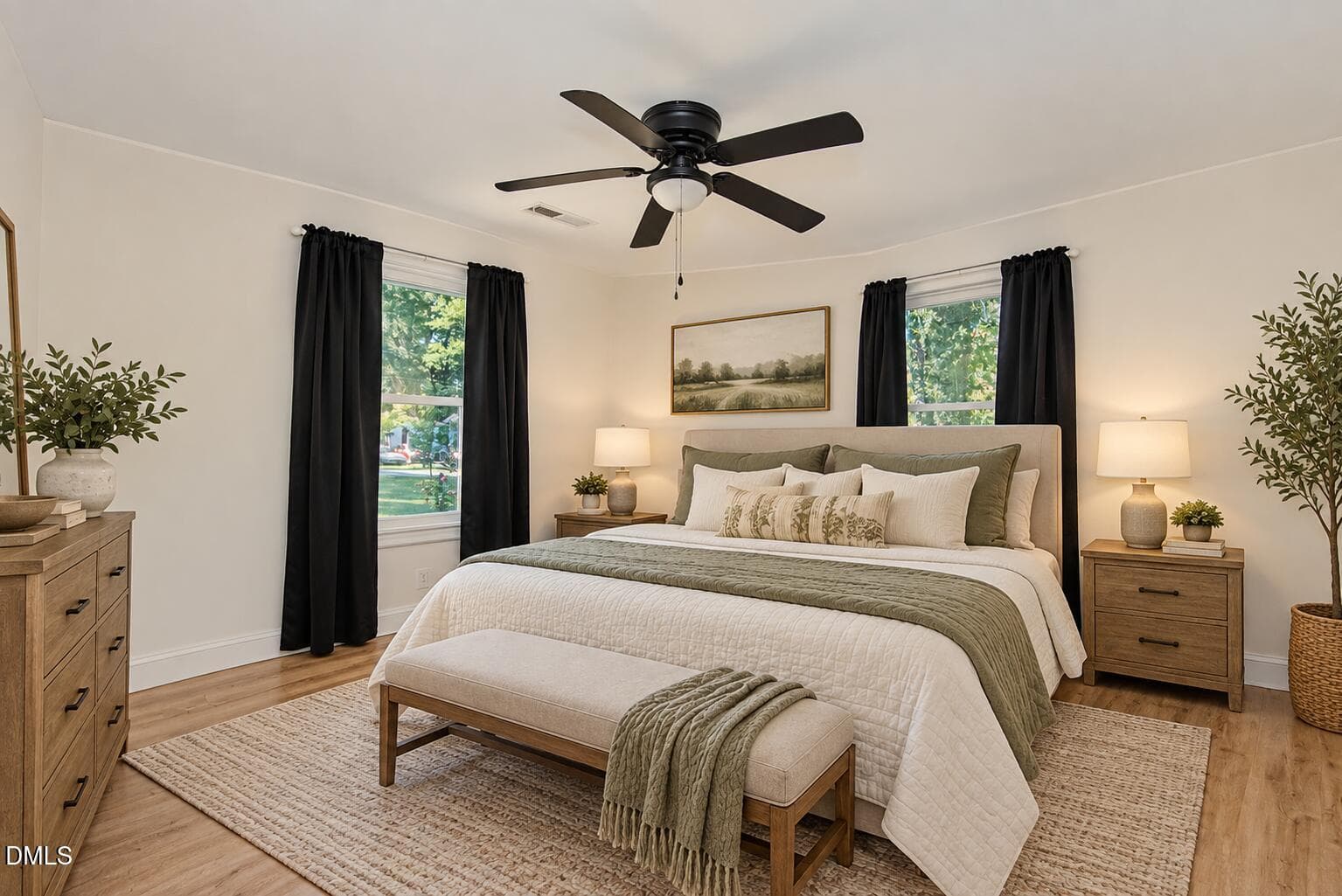 primary bedroom virtually staged - 306 Owen Street, Gibsonville, NC 27249, Gibsonville
