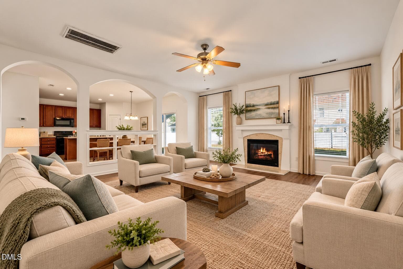 Virtually staged Livingroom - 3019 Landing Falls Lane, Raleigh, NC 27616