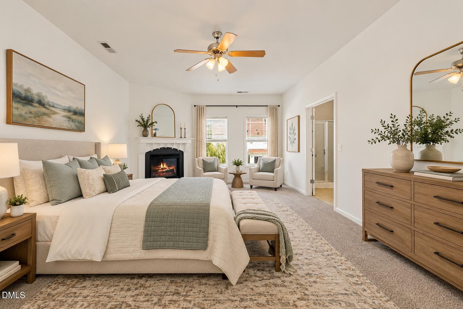 Owners bedroom Staged - 3019 Landing Falls Lane, Raleigh, NC 27616