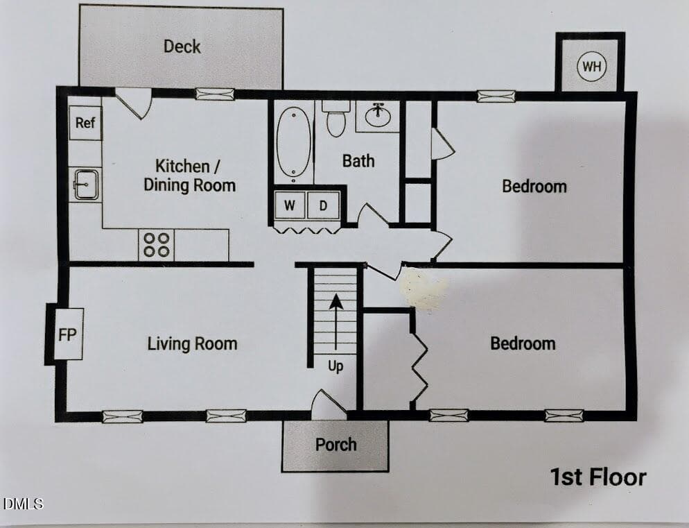 1st floor plan - 610 Cross Timbers Drive, Durham, NC 27713