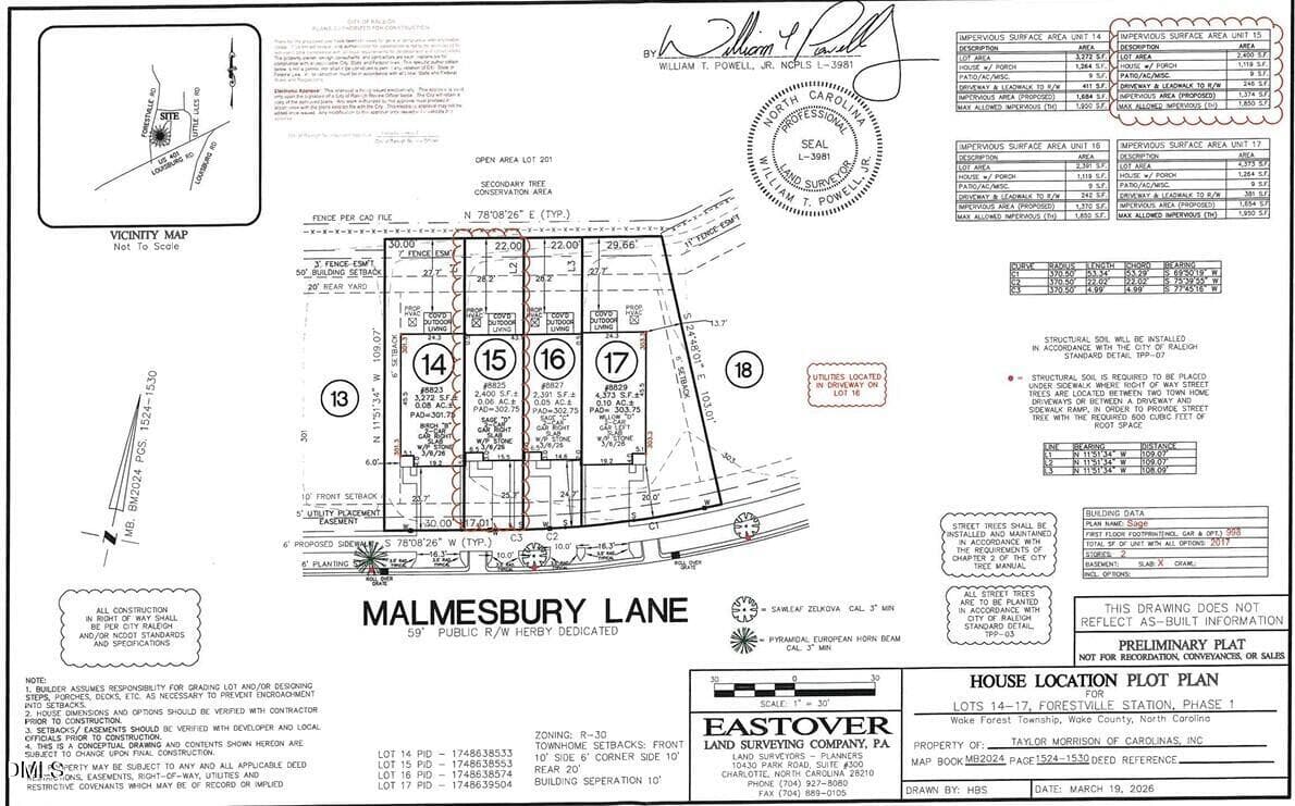 Plot Plan - 8825 Malmesbury Lane, Wake Forest, NC 27587