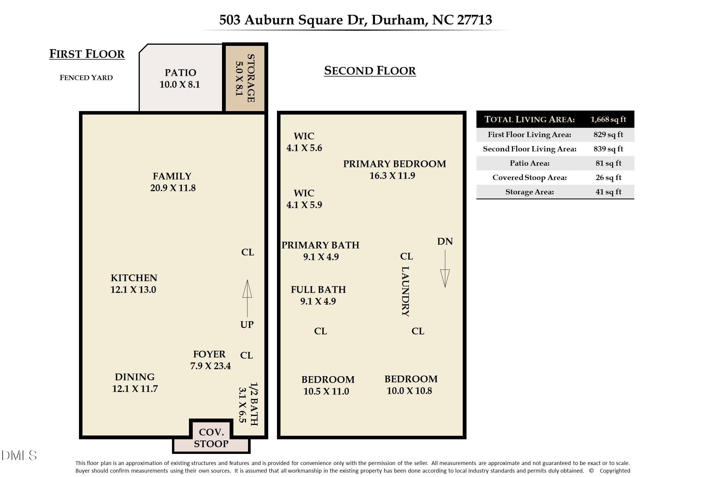Floor Plan - MLS Photos _503-Auburn - 503 Auburn Square Drive, Durham, NC 27713