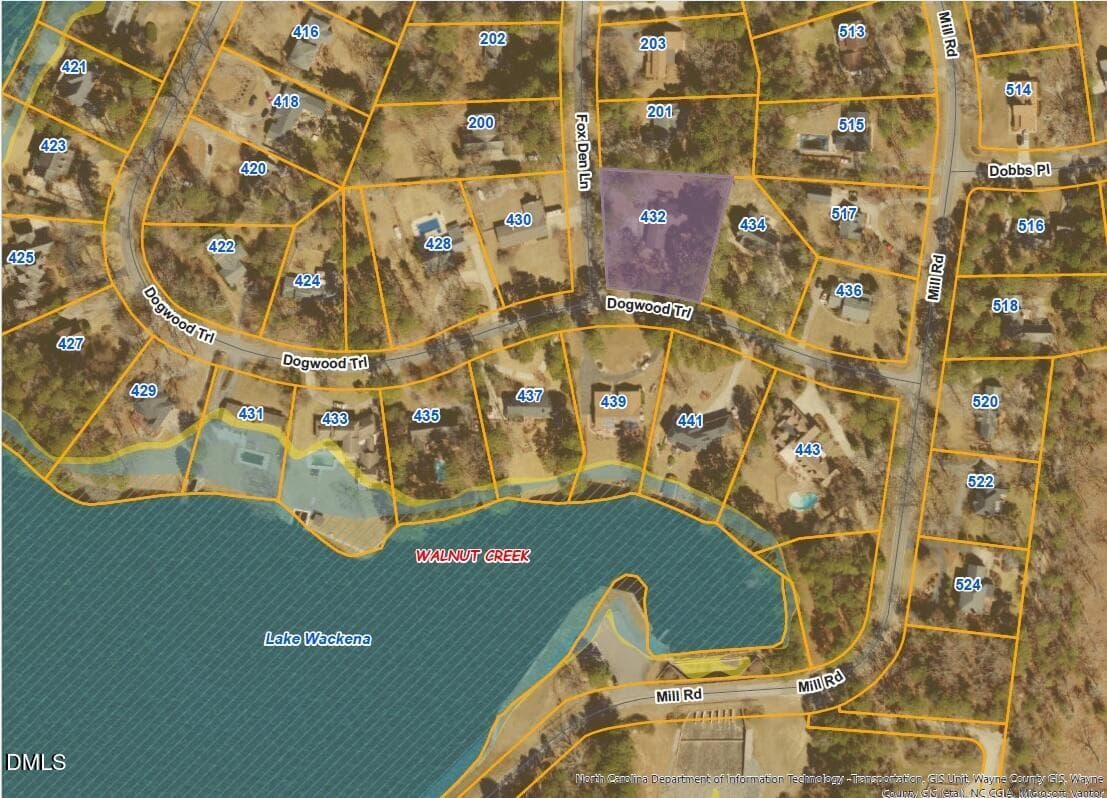 Satellite view with neighbors - 432 Dogwood Trail, Goldsboro, NC 27534