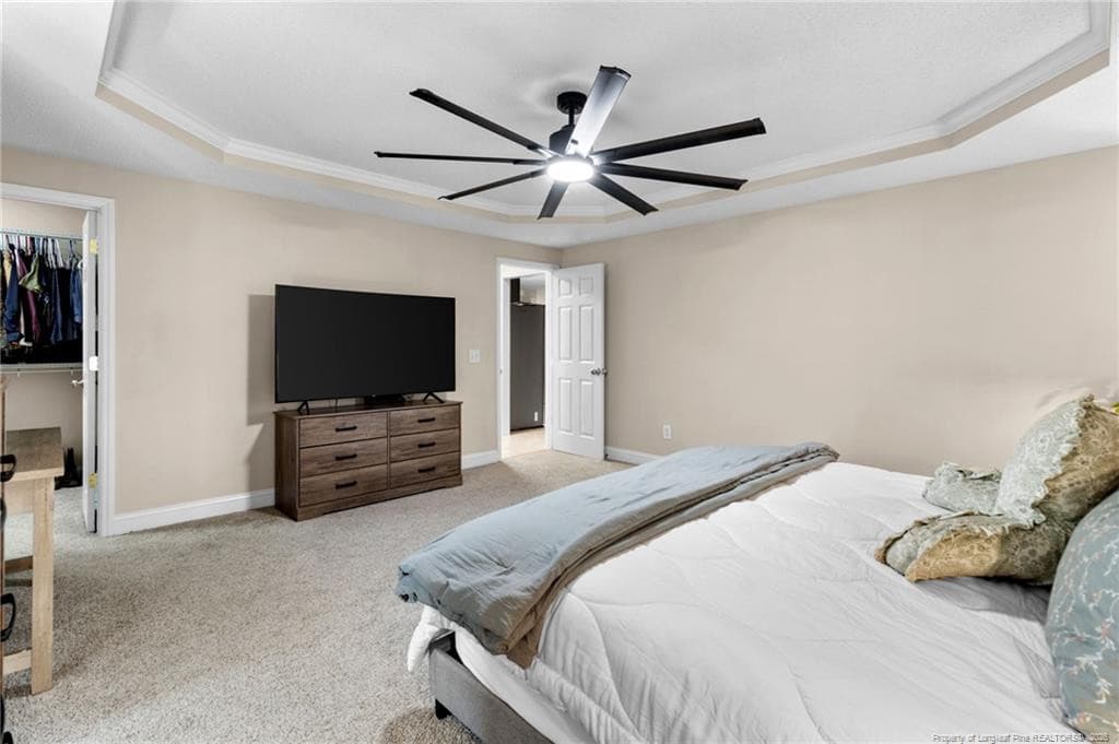 Large Primary Bedroom upgraded fan - 140 Fairway Lane, Sanford, NC 27332
