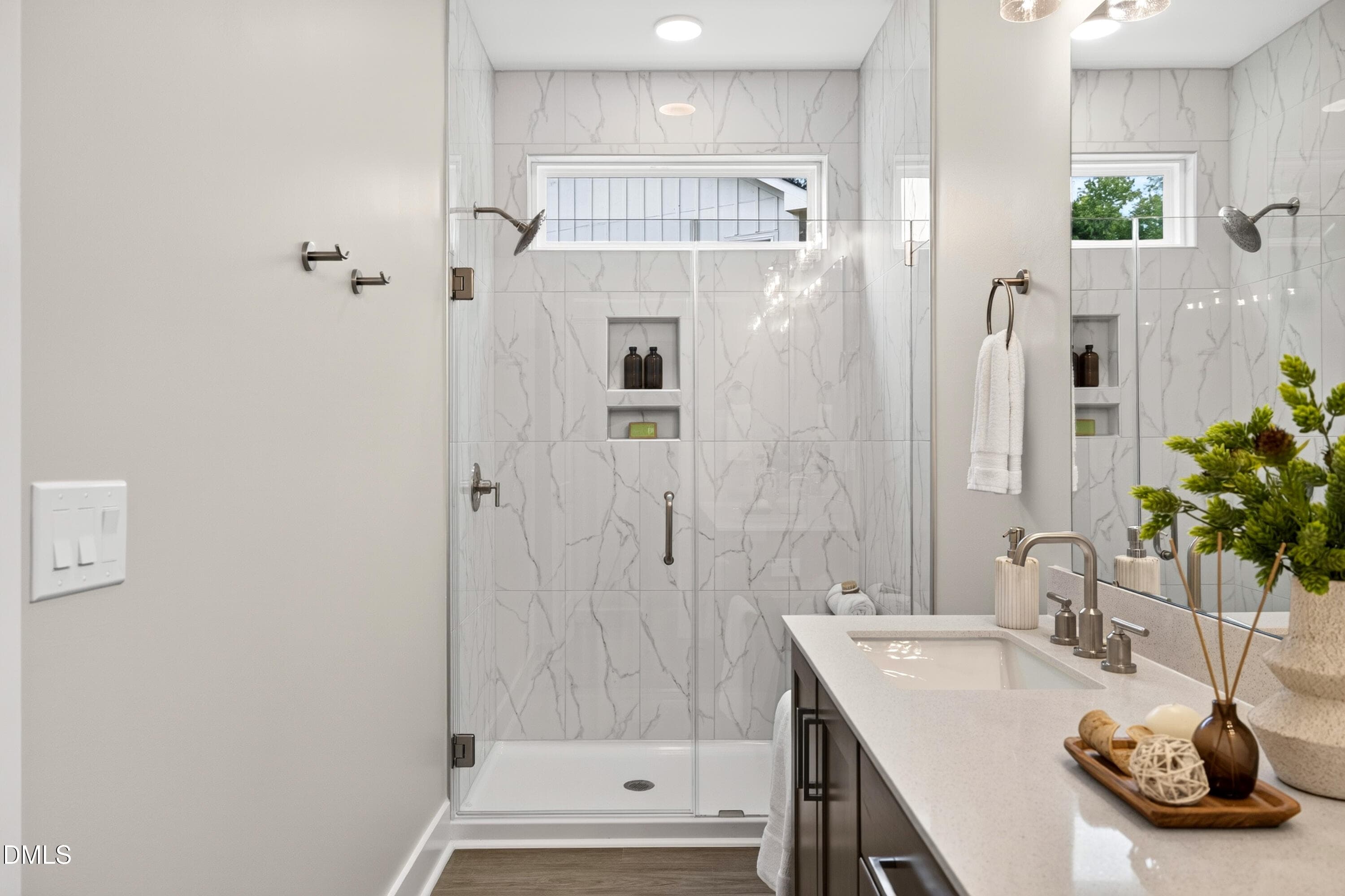 Primary Bath Walk-In Shower (Model Home) - 631 Cable Court, Apex, NC 27523