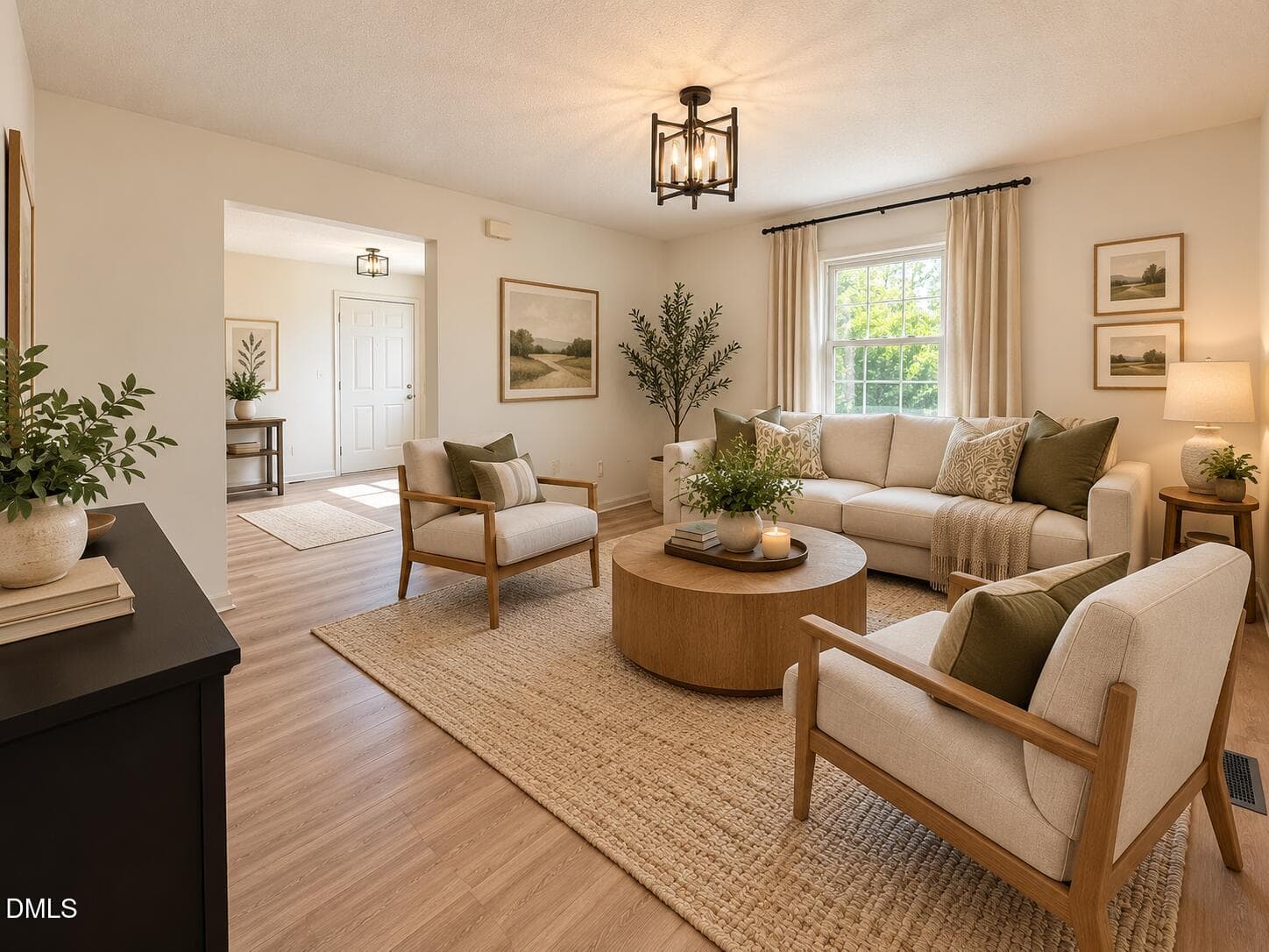 Warm Neutral Modern Living Room - 5945 Craig Road, Durham, NC 27712