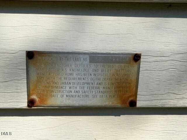 HUD Plate - 1230 Hickory Crossroads Road, Kenly, NC 27542