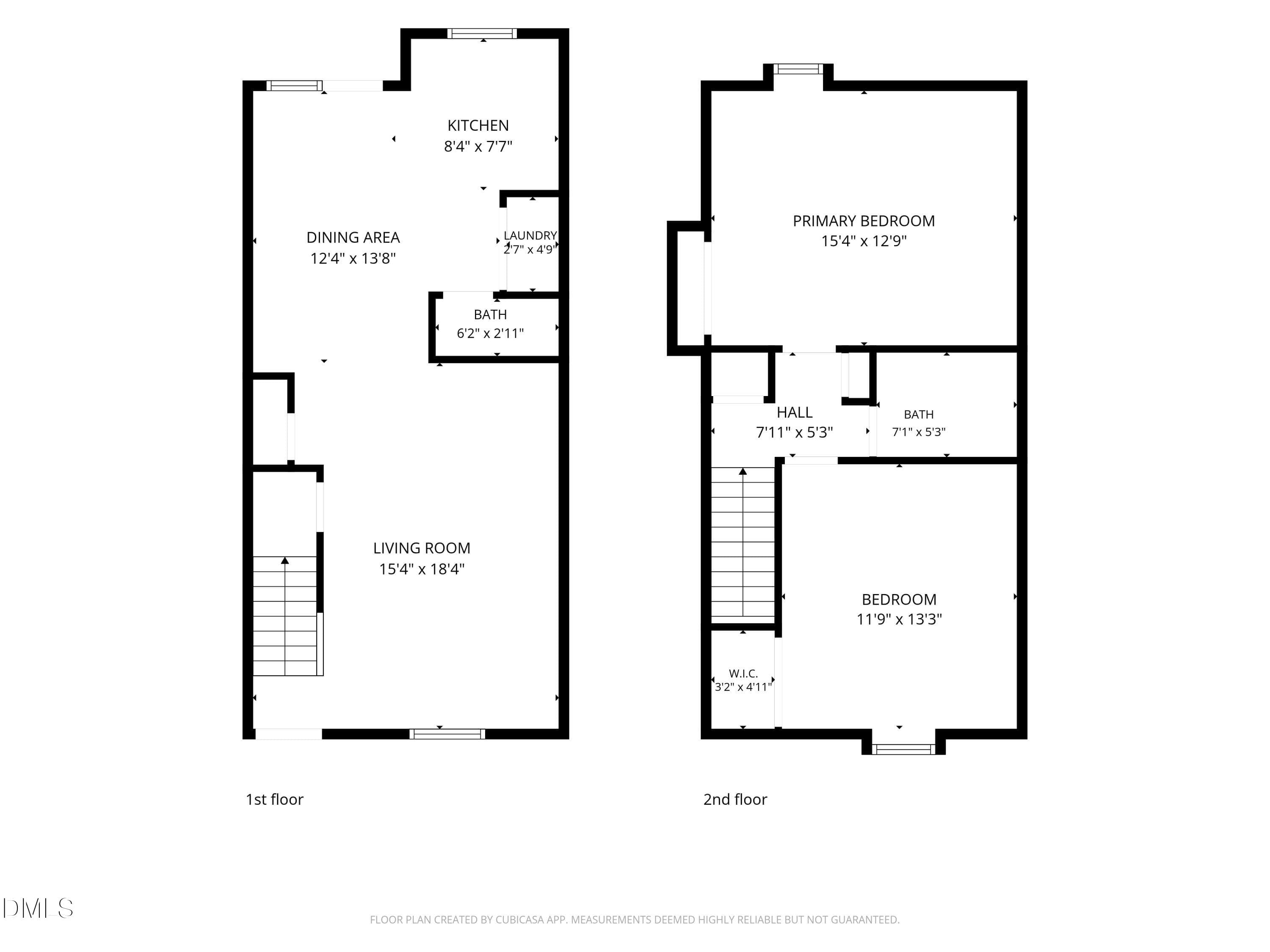 Floor Plan 1st & 2nd Floor - 4703 Blue Bird Court F, Raleigh, NC 27606, Raleigh