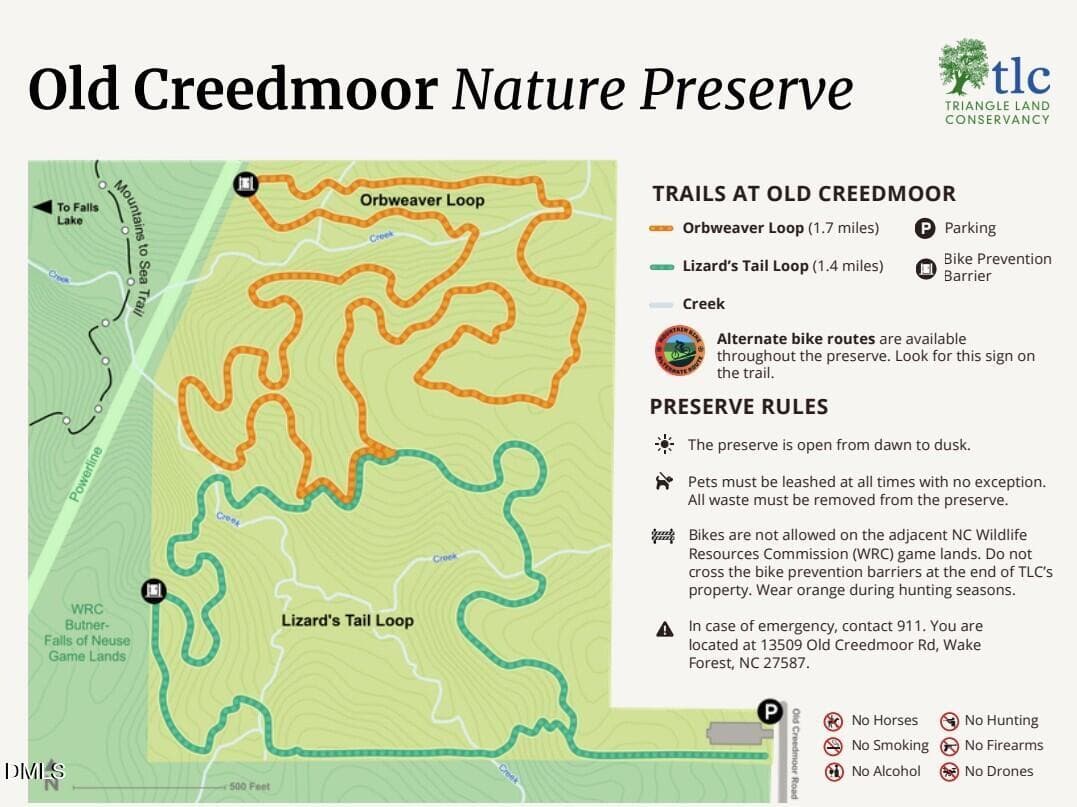 Old Creedmoor Nature Preserve Hiking Tra - 14928 Creedmoor Road N, Wake Forest, NC 27587