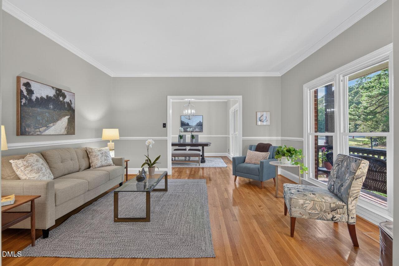 Living Room toward Dining Room - 3735 Stoneybrook Drive, Durham, NC 27705