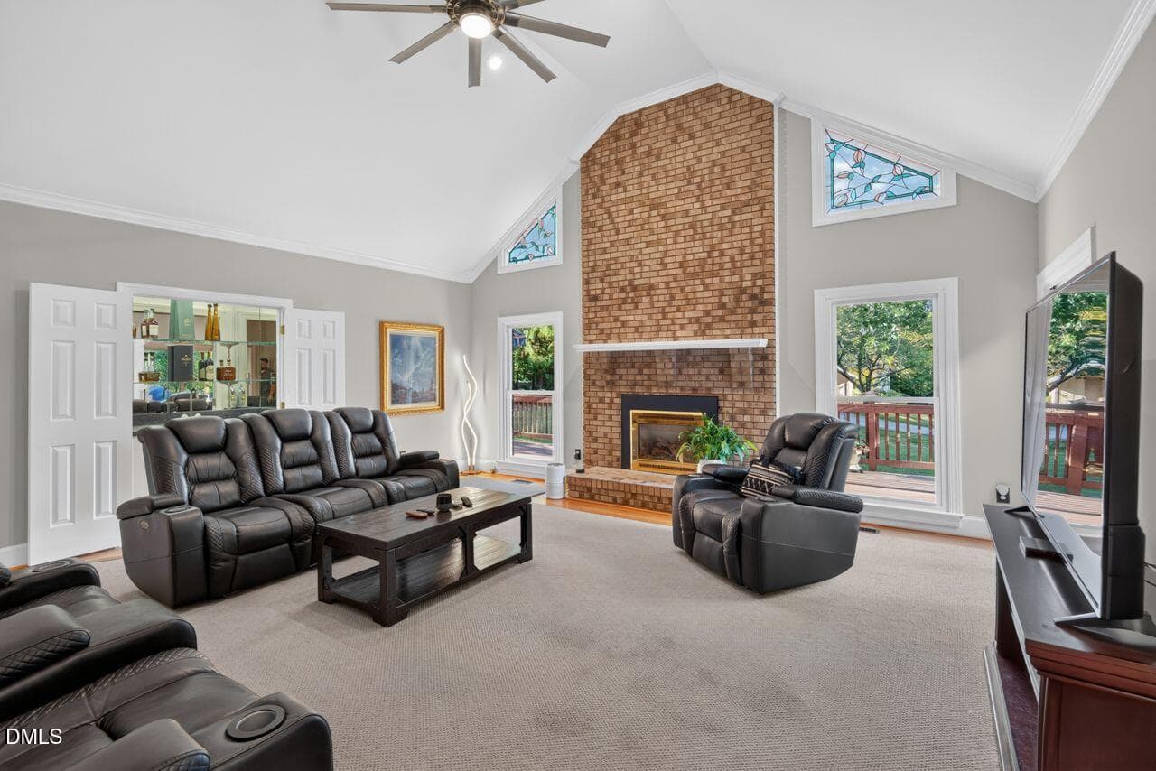 Family Room with Bar - 3735 Stoneybrook Drive, Durham, NC 27705