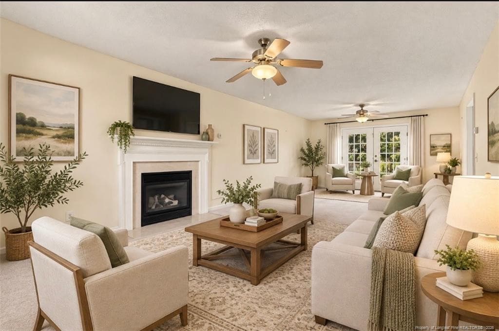 Virtually Staged Living Room - 120 Green Links Drive, Cameron, NC 28326, Cameron