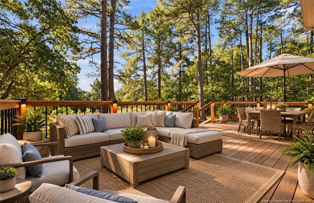 Virtually Staged Back Deck - 120 Green Links Drive, Cameron, NC 28326, Cameron