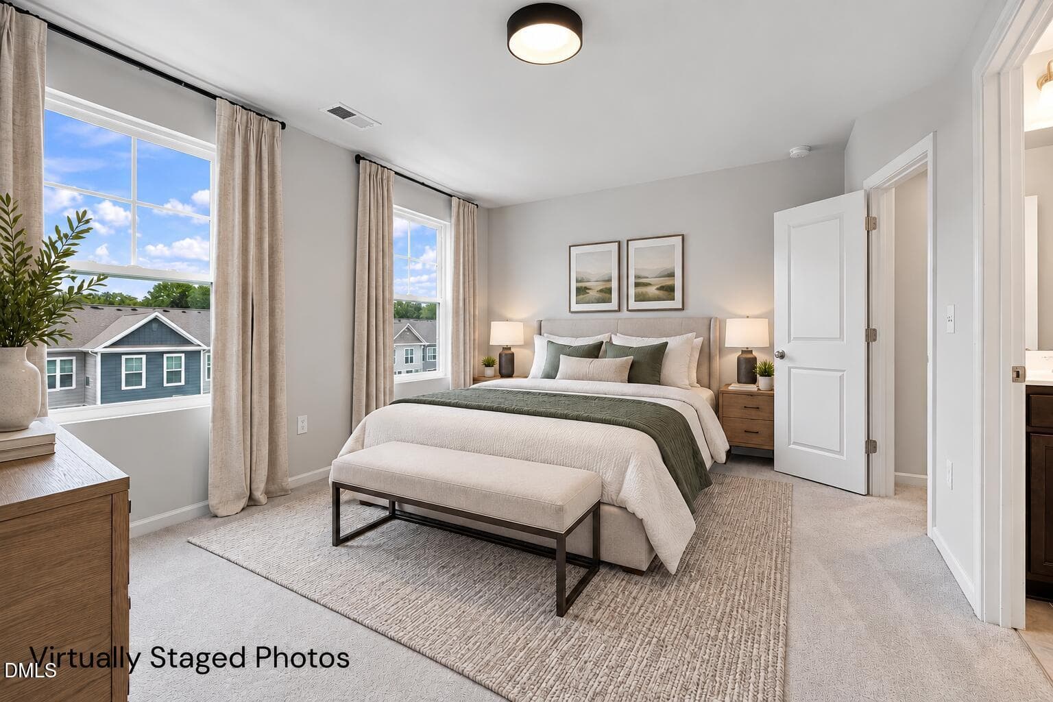 Virtually Staged Bedroom Retreat - 5205 Invention Way, Raleigh, NC 27616