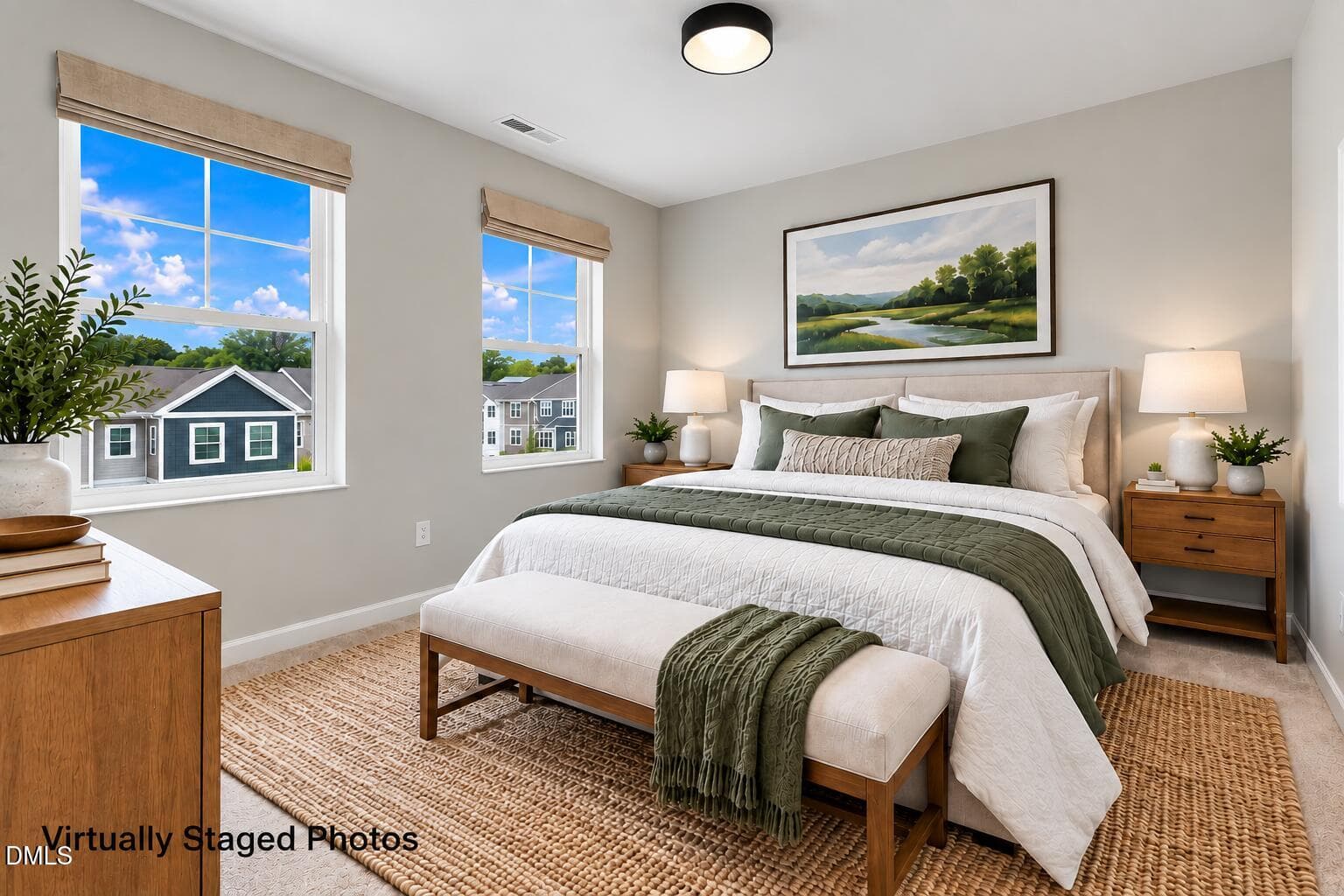 Virtually Staged Modern Bedroom (1) - 5205 Invention Way, Raleigh, NC 27616