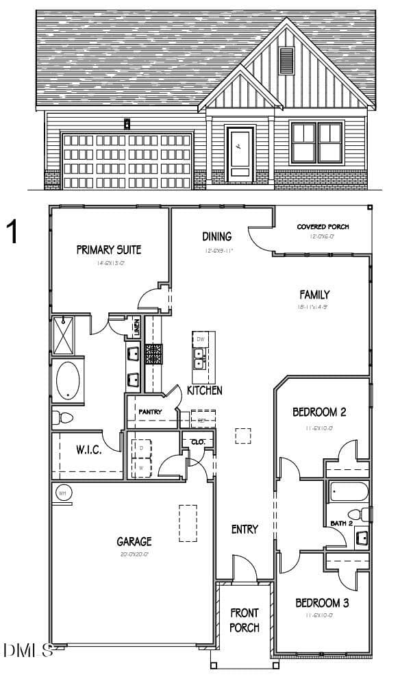Floor Plan - 2012 Pollinator Place, Mebane, NC 27302