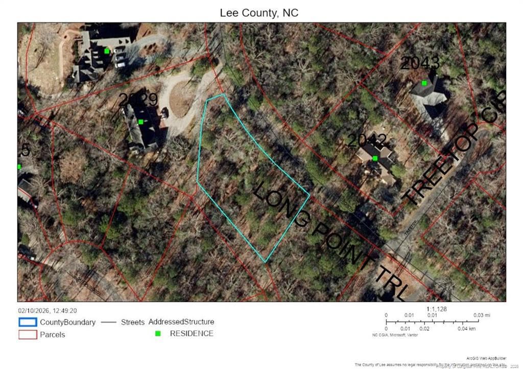 GIS aerial view - 2028 Long Point Trail, Sanford, NC 27332