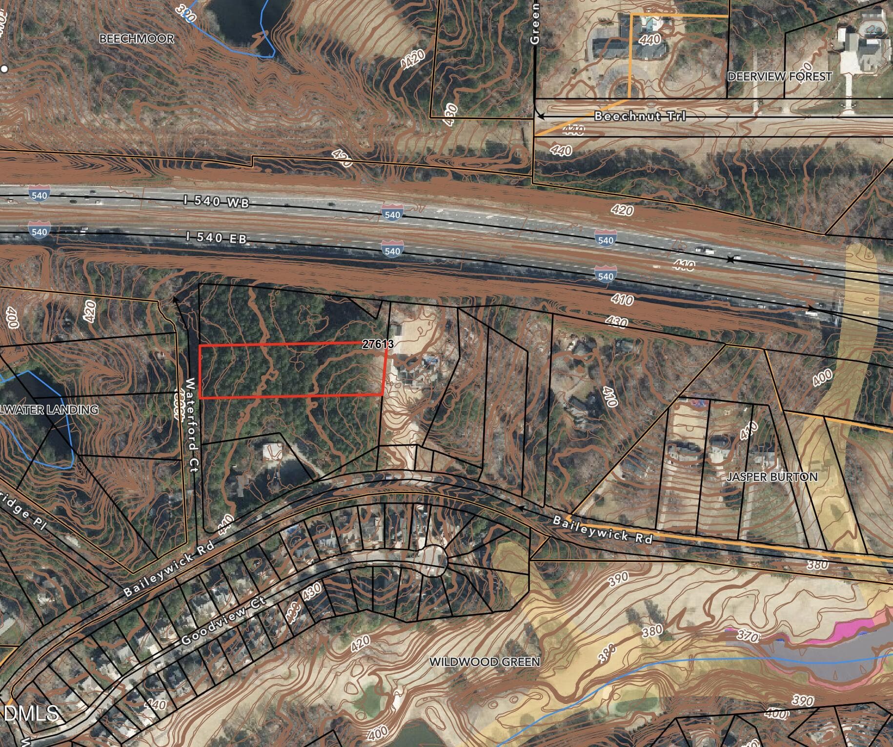 Waterford GIS Aerial - 10008 Waterford Court, Raleigh, NC 27613, Raleigh