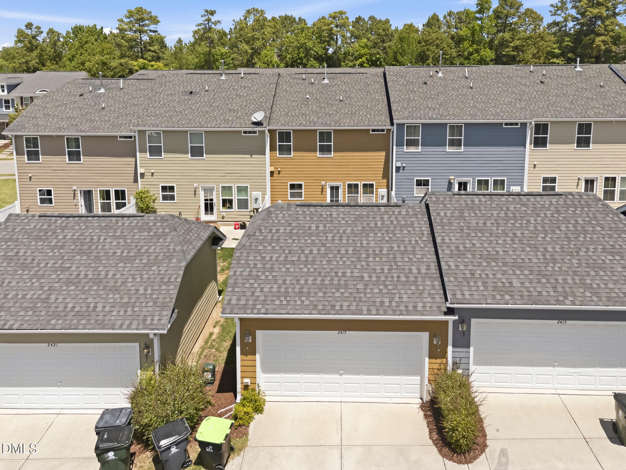ExteriorBackOfThePropertyPlusGarageArial - 2417 Historic Circle, Morrisville, NC 27560