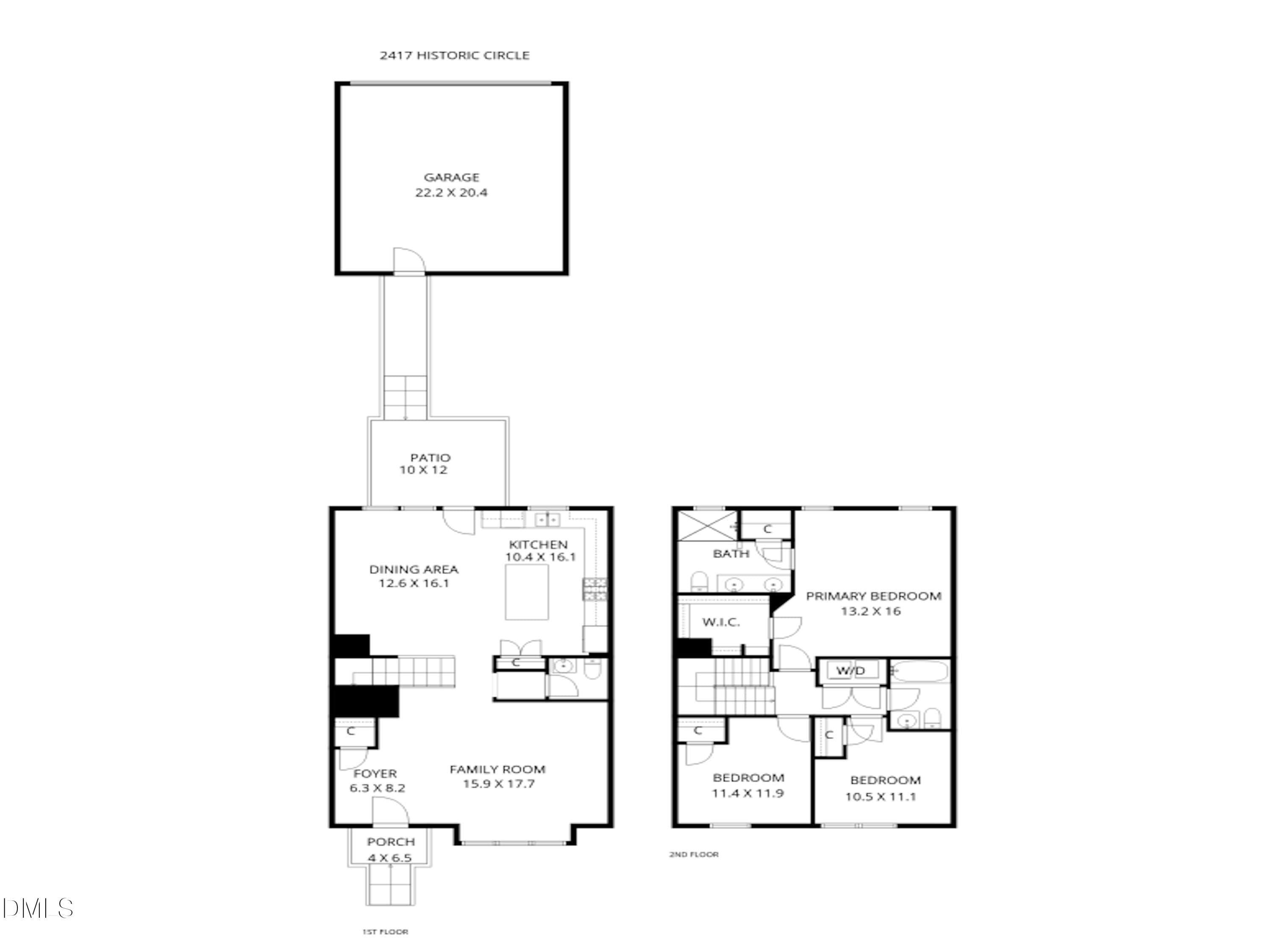 Floor Plan - 2417 Historic Circle, Morrisville, NC 27560
