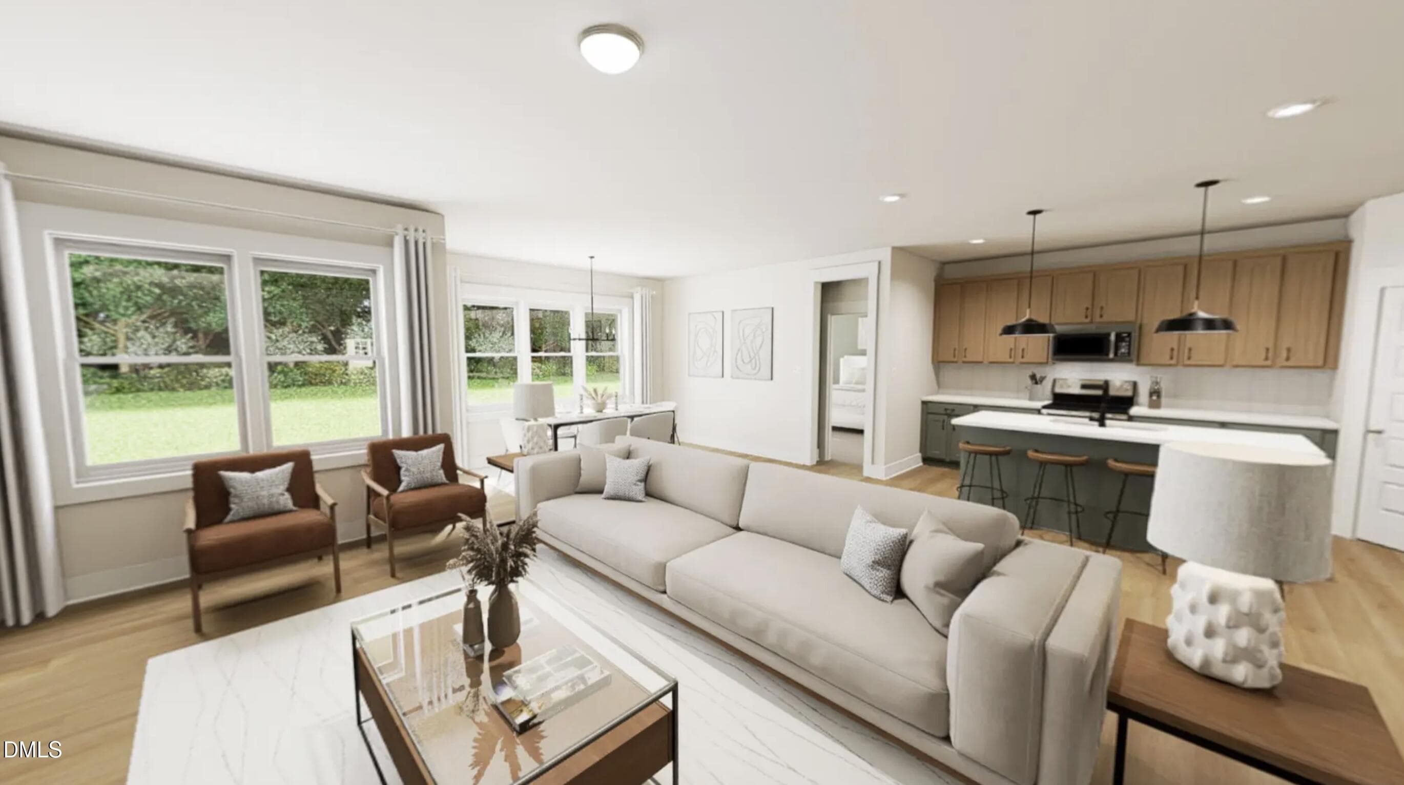 Living Room Rendering - 1005 Pinhook Lane, Mebane, NC 27302