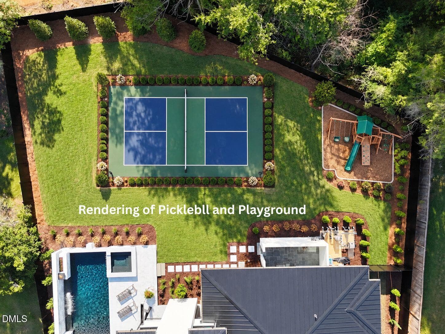 Rendering of Picklebll and Playground - 206 Lynwood Lane, Raleigh, NC 27609