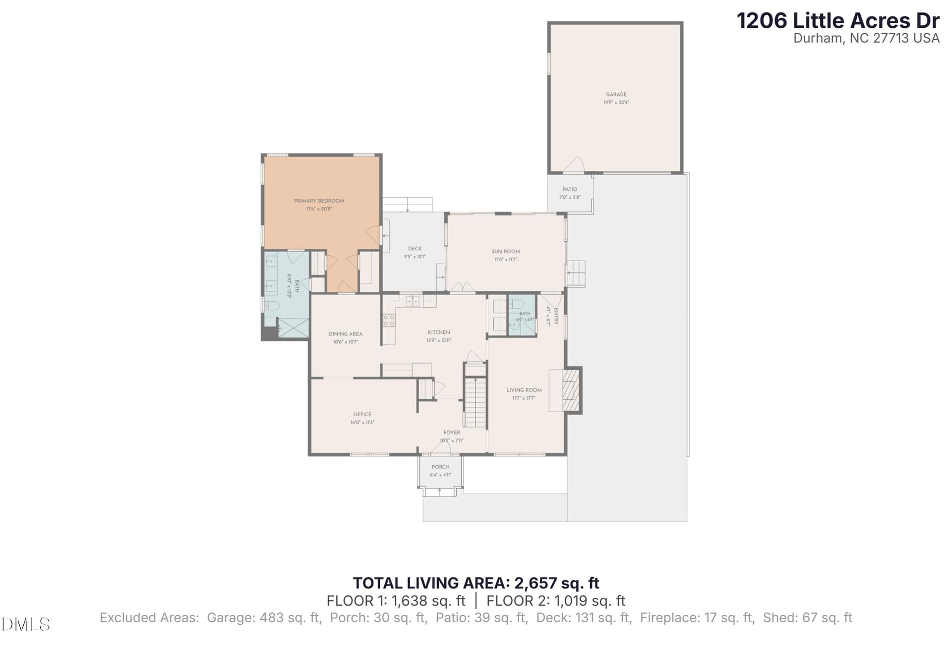 Floor Plan 1 - 1206 Little Acres Drive, Durham, NC 27713