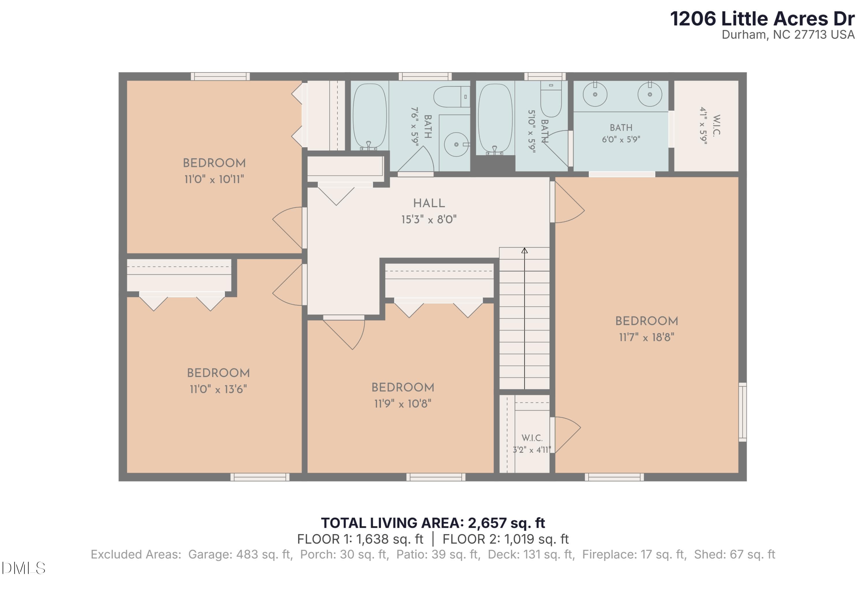 Floor Plan 2 - 1206 Little Acres Drive, Durham, NC 27713