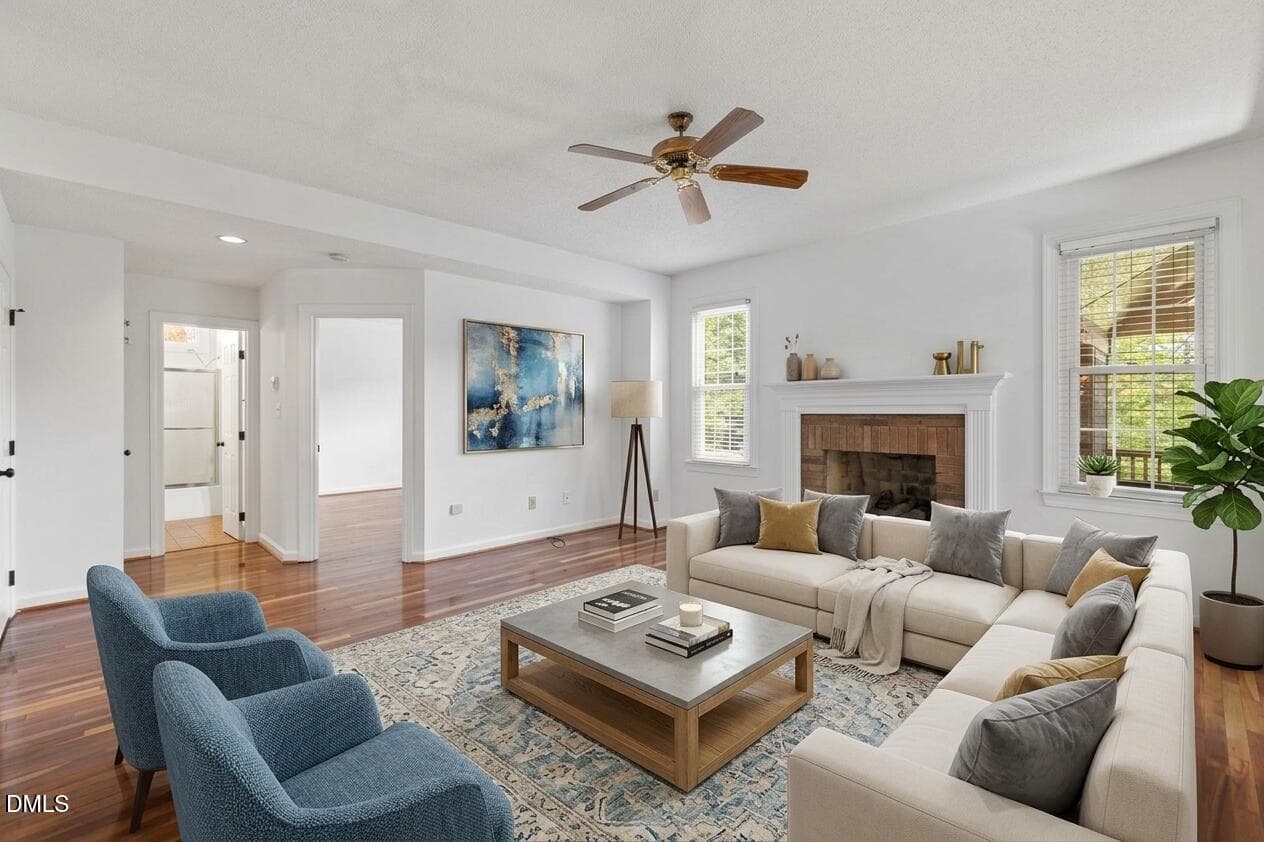 4933 Living Room VS - 4933 Harbour Towne Drive, Raleigh, NC 27604