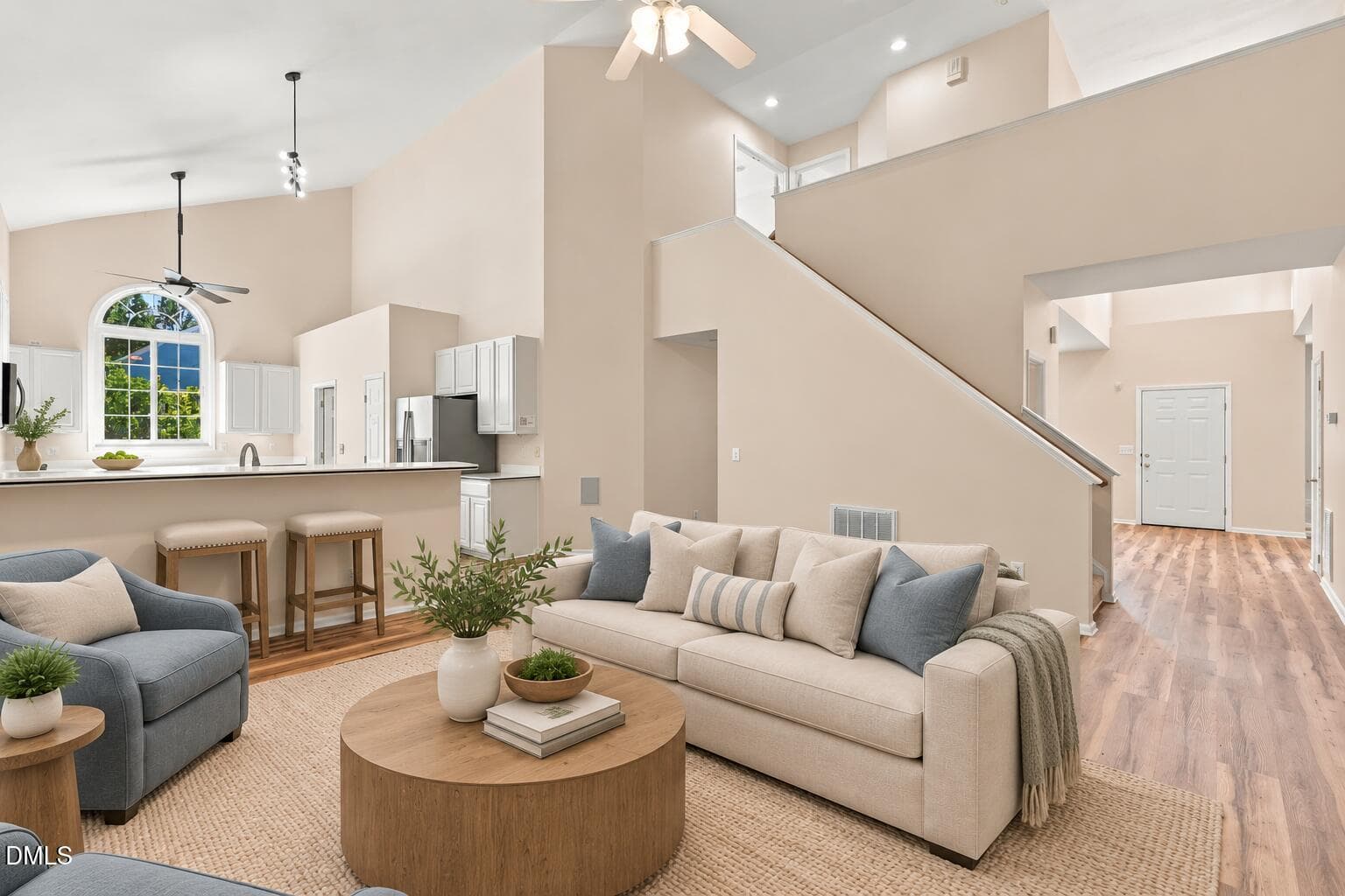 Living Room - Virtually Staged - 13112 Elmleaf Court, Raleigh, NC 27614