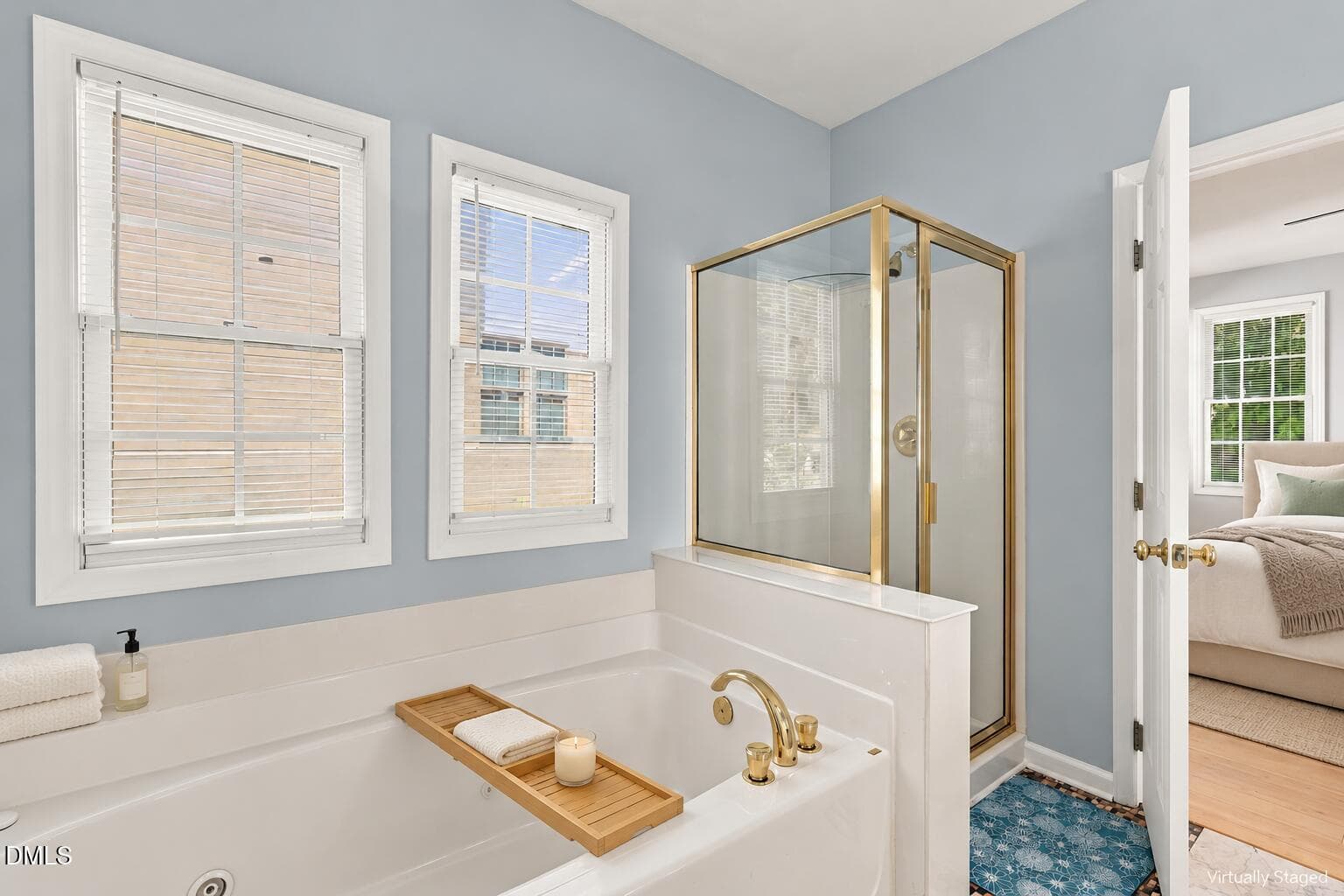 Master Bathroom - Virtually Staged - 13112 Elmleaf Court, Raleigh, NC 27614