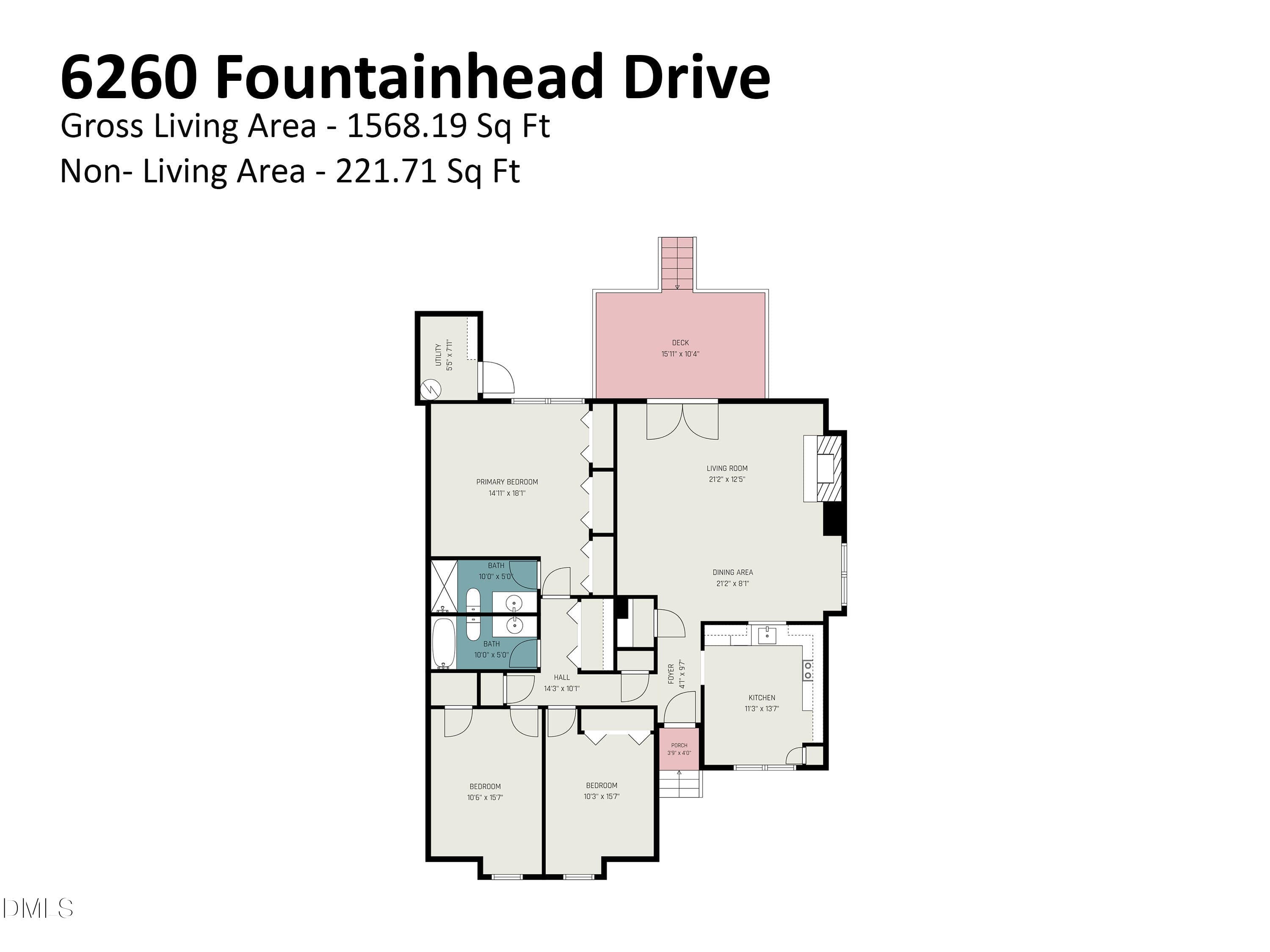 6260 Fountainhead - floor plan - 6260 Fountainhead Drive, Raleigh, NC 27609
